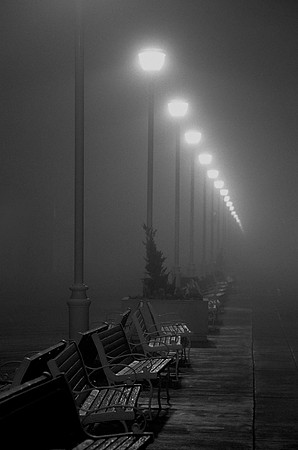 Ocean City Boardwalk Fog